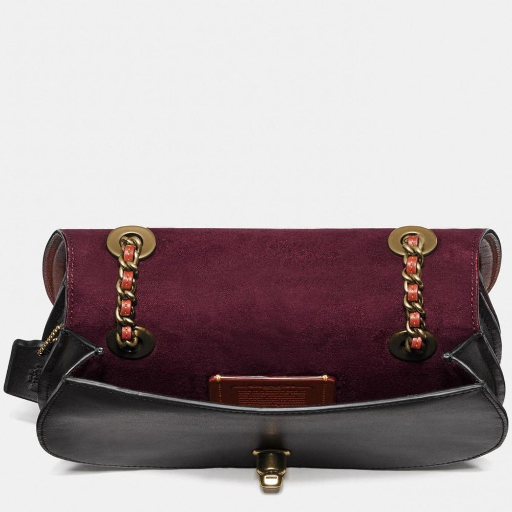 COACH $395 75577 Reversible Parker Saddle Bag In Signature Canvas Tan/Rust/Brass - Picture 5 of 11